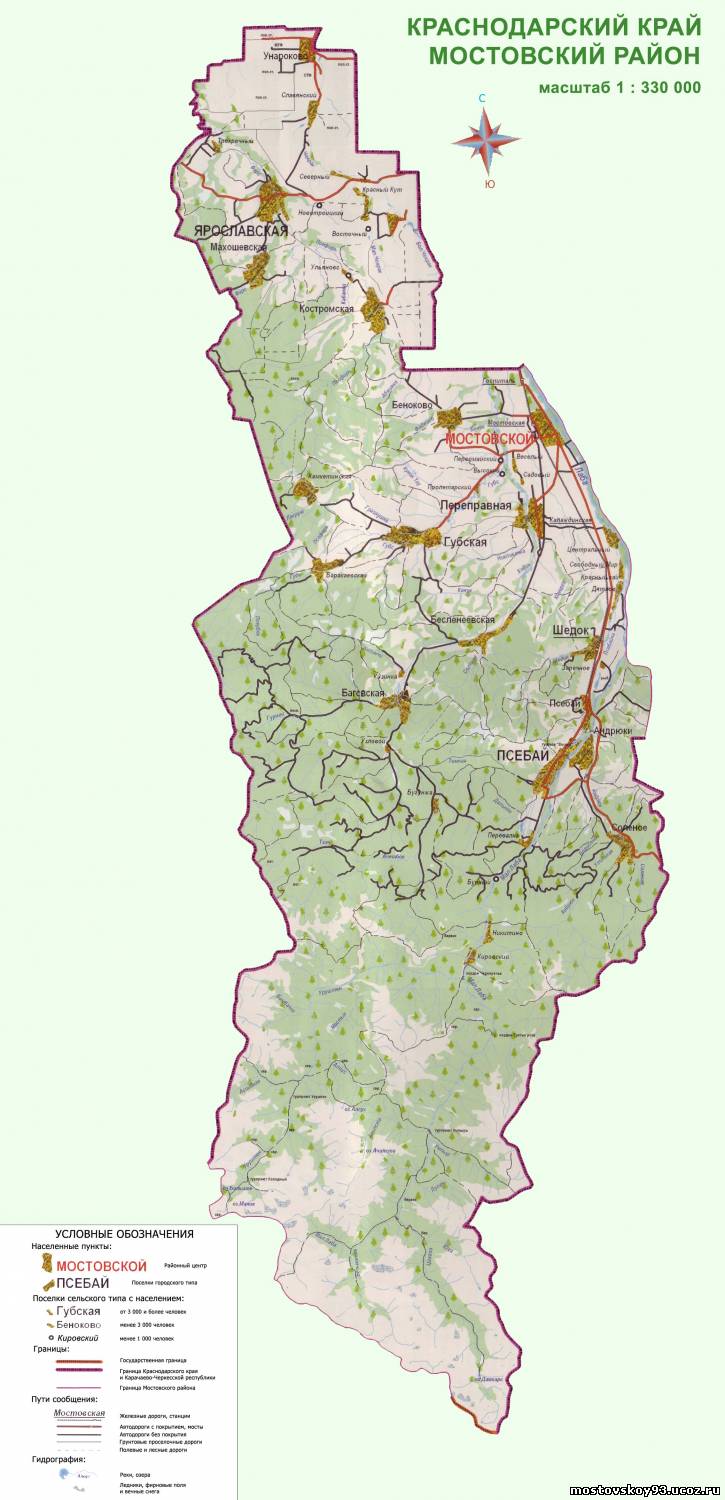 Карта краснодарского края карта мостовского района краснодарского края